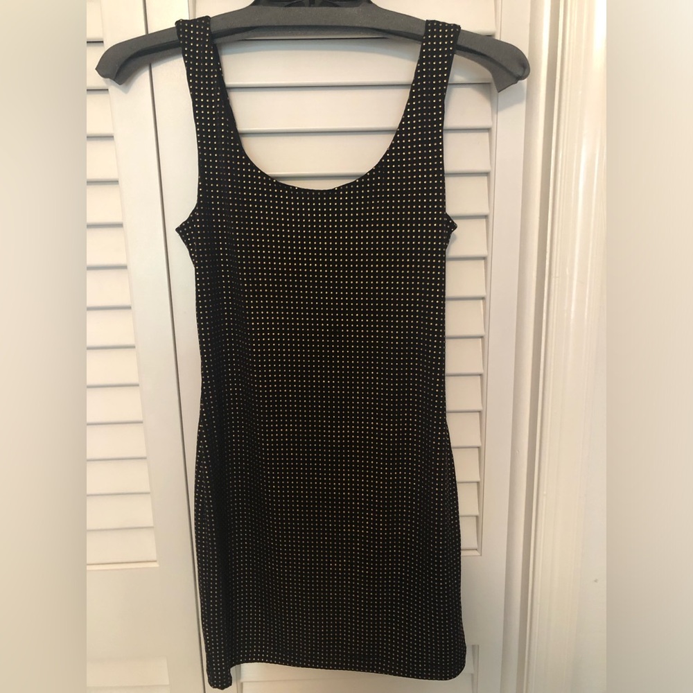 Elegant Black and Gold Bodycon Mini Dress
